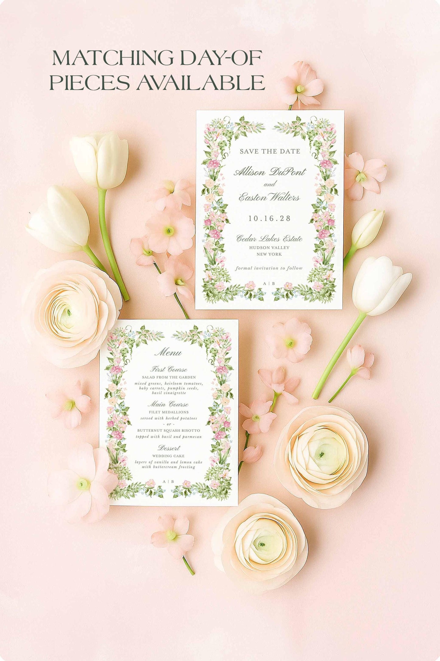 Hand-Painted Floral Save the Date Template