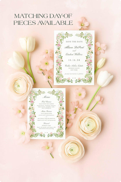 Hand-Painted Floral Save the Date Template