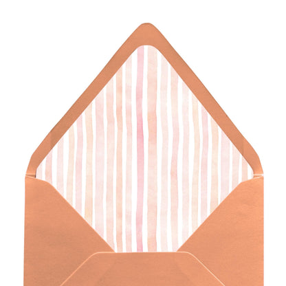 Watercolor Striped Envelope Liners for A7 Euro Flap Invitations Template
