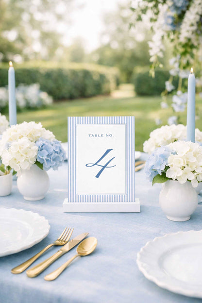 Blue Striped Wedding Template Bundle