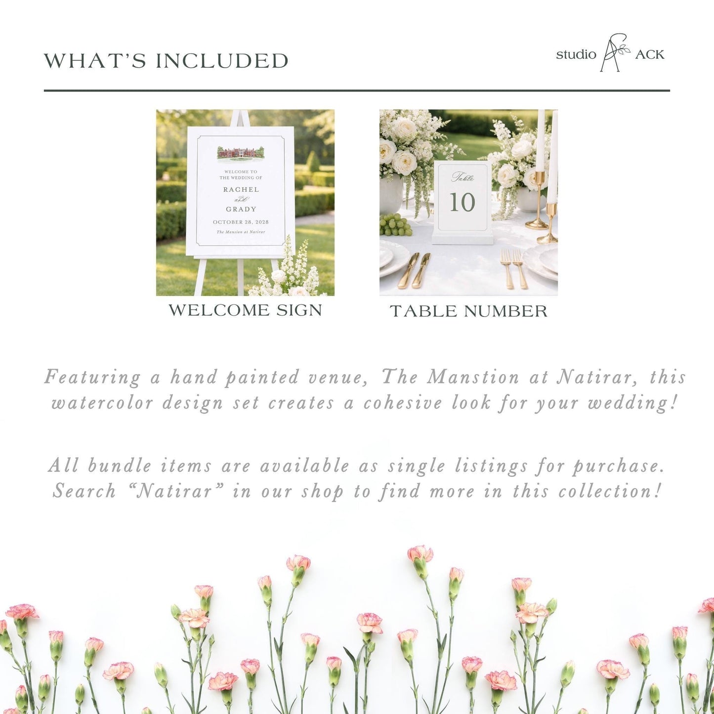 Mansion at Natirar Wedding Template Bundle