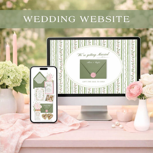 Grandmillennial Floral Wedding Website Template