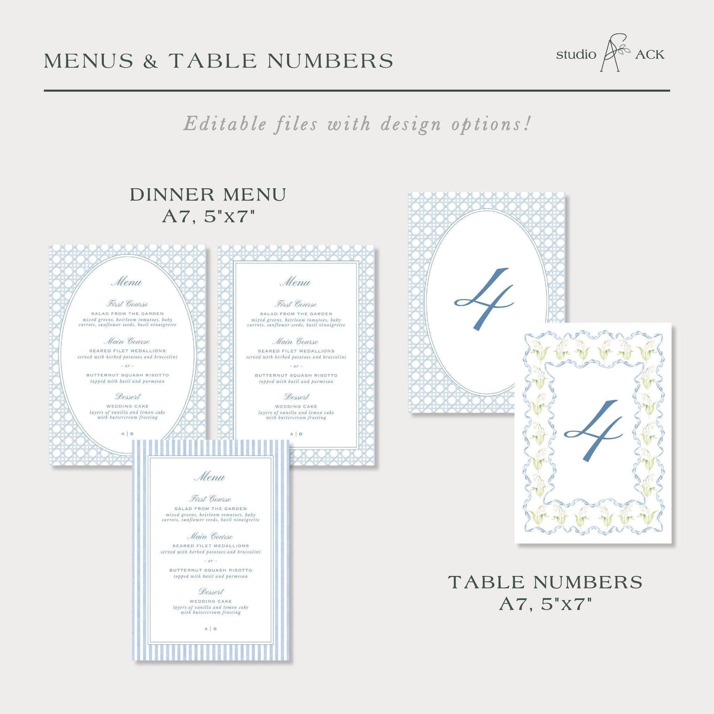 Blue Rattan Wedding Template Bundle
