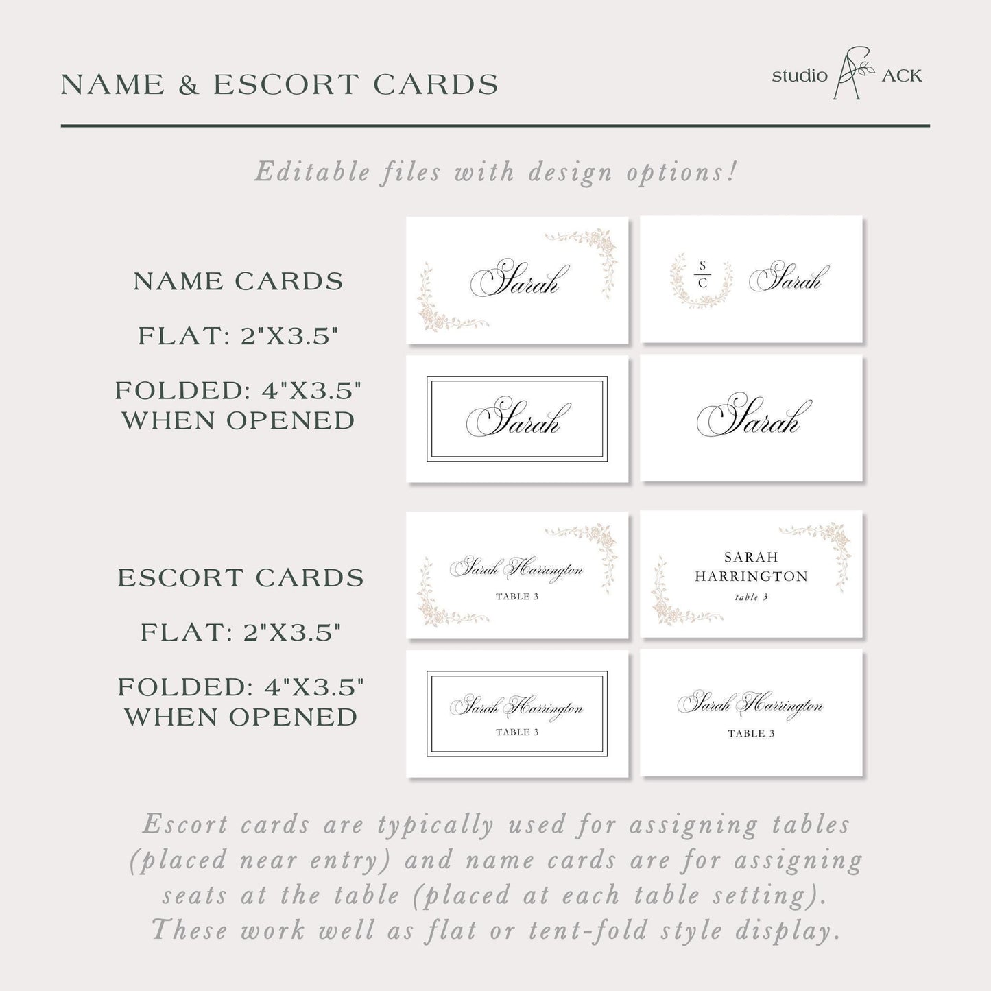 Neutral Floral Line Art Wedding Template Bundle