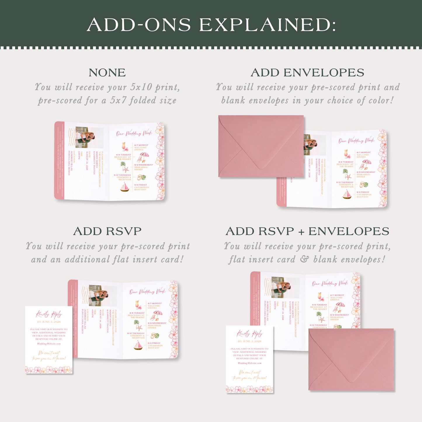 Folded Card Professional Printing | Passport | 5x7 Folding Card Stock Prints with Option to Add Envelopes | Template Printing from studioACK