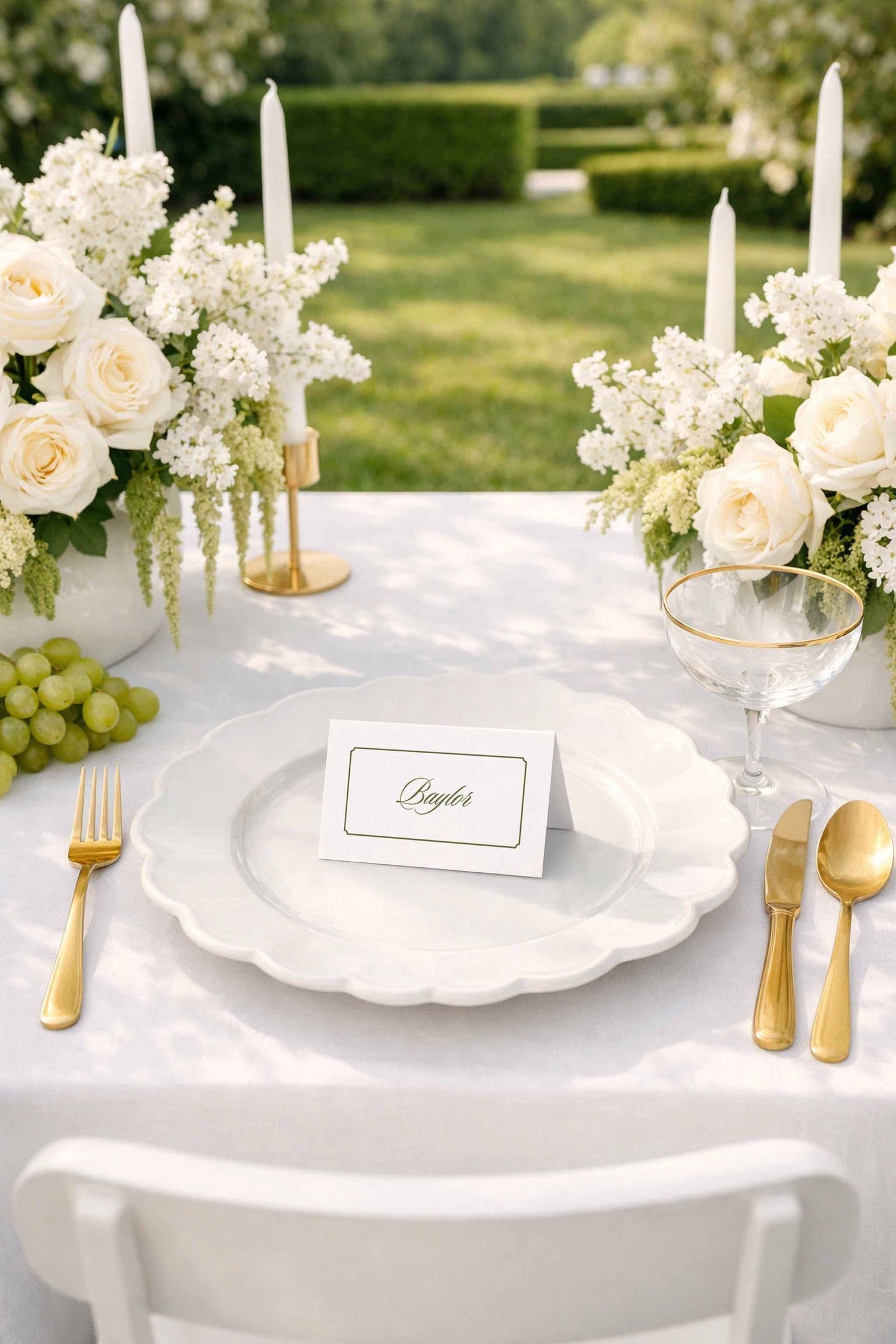 Old Money Striped Wedding Place Card Template