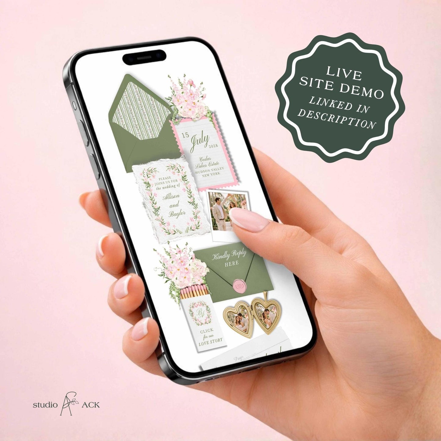 Grandmillennial Floral Wedding Website Template