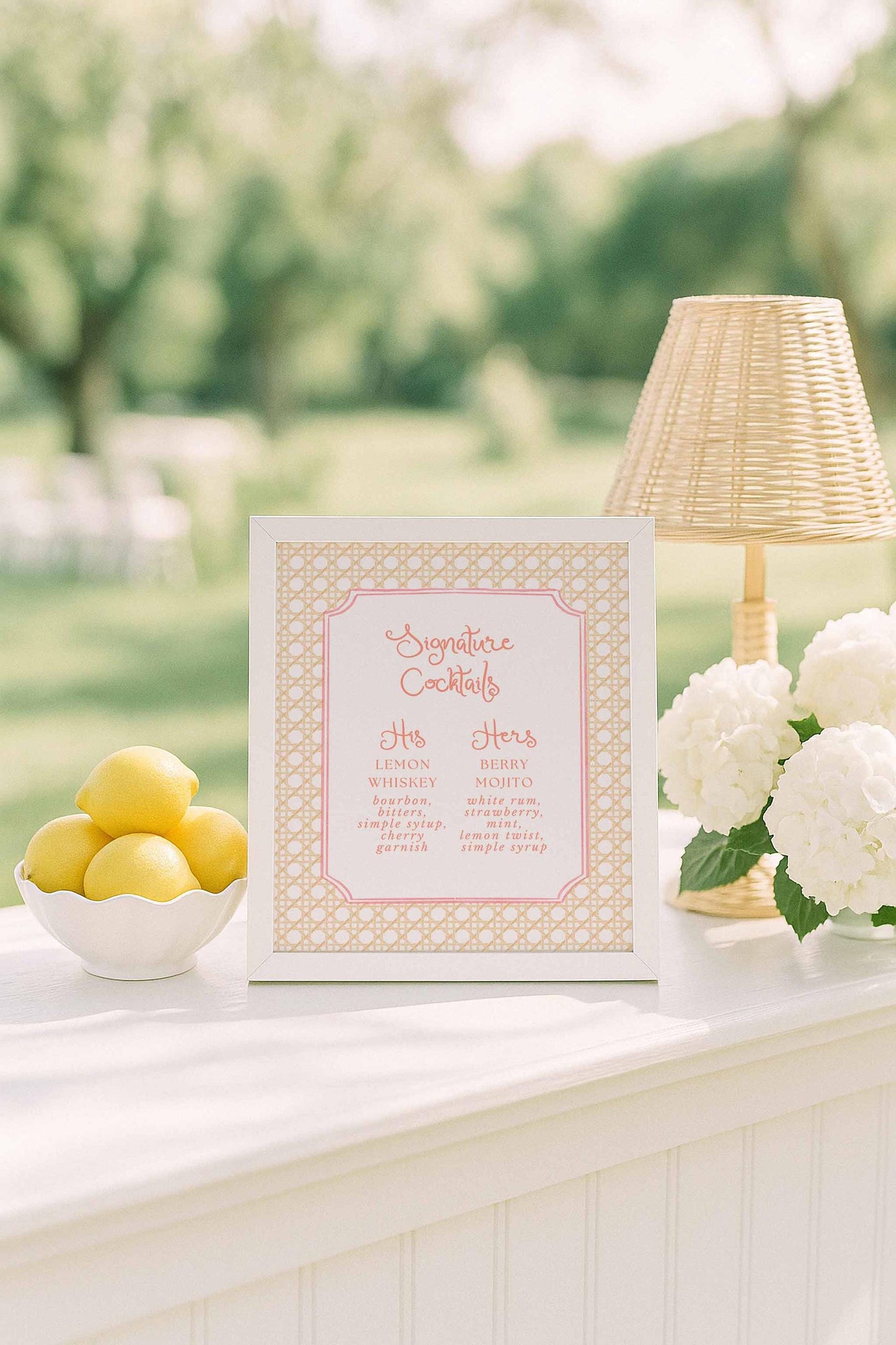 Whimsical Beach Wedding Bar Menu Template