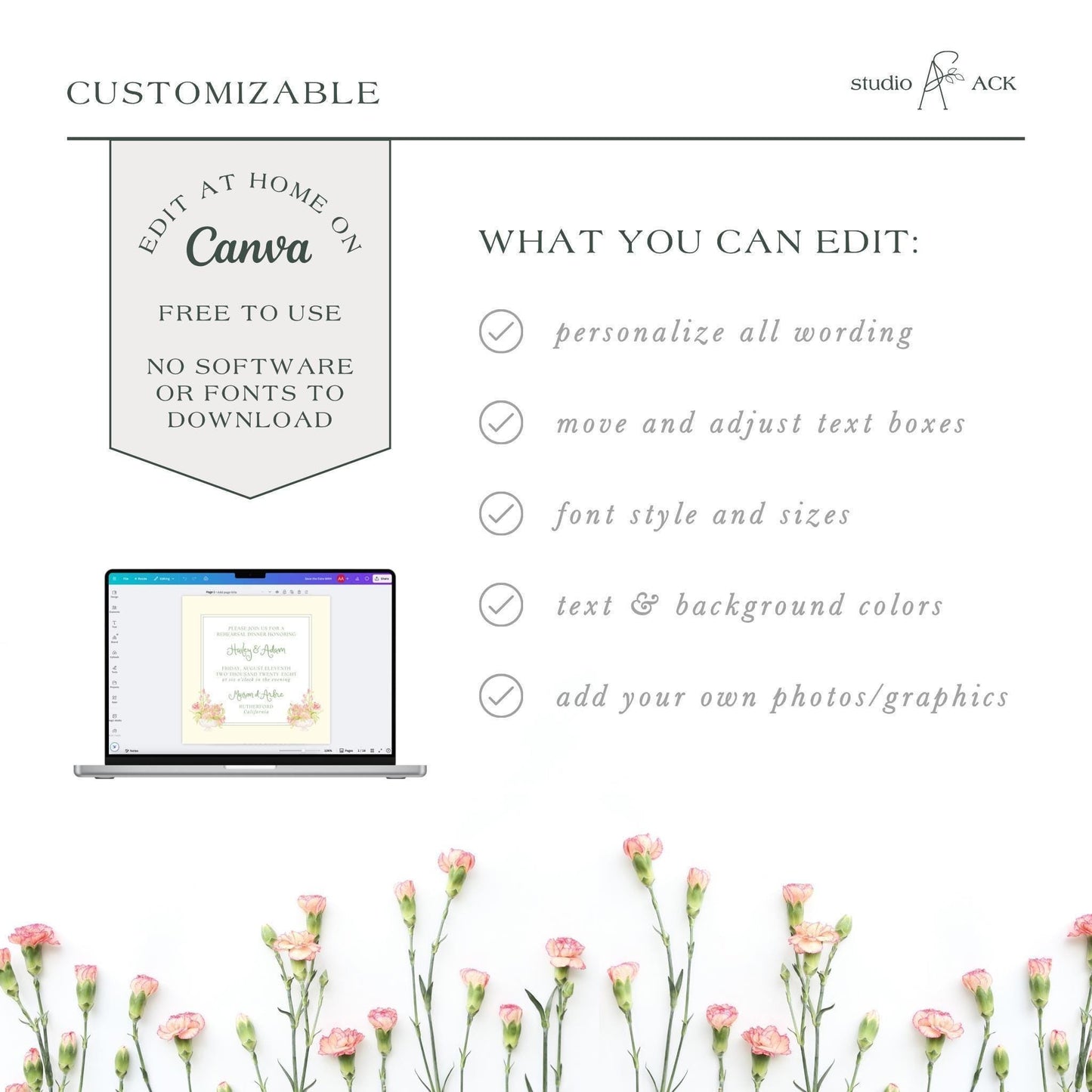 Whimsical Garden Rehearsal Dinner Invitation