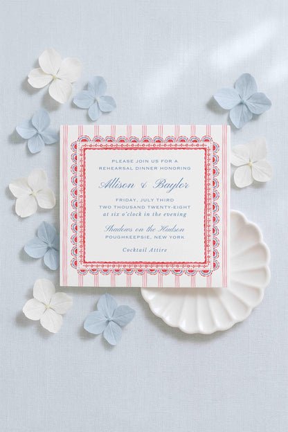 Patriotic Rehearsal Dinner Invitation