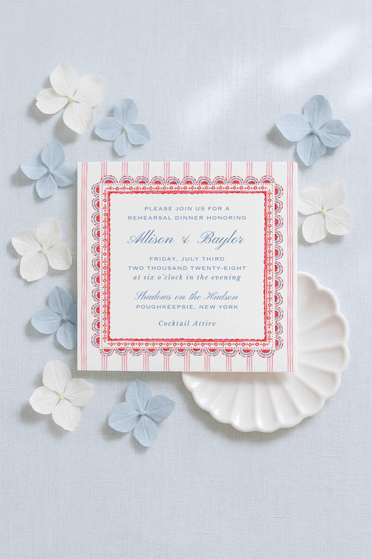 Patriotic Rehearsal Dinner Invitation
