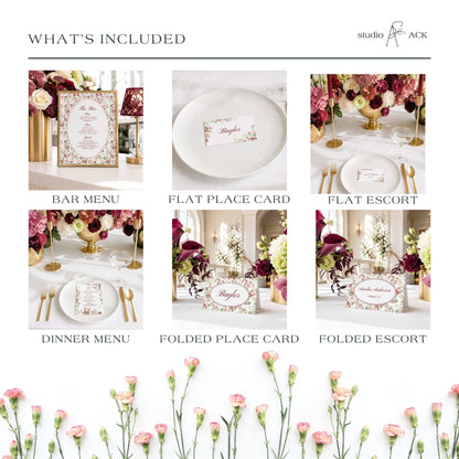 Dusty Pink Floral Wedding Template Bundle
