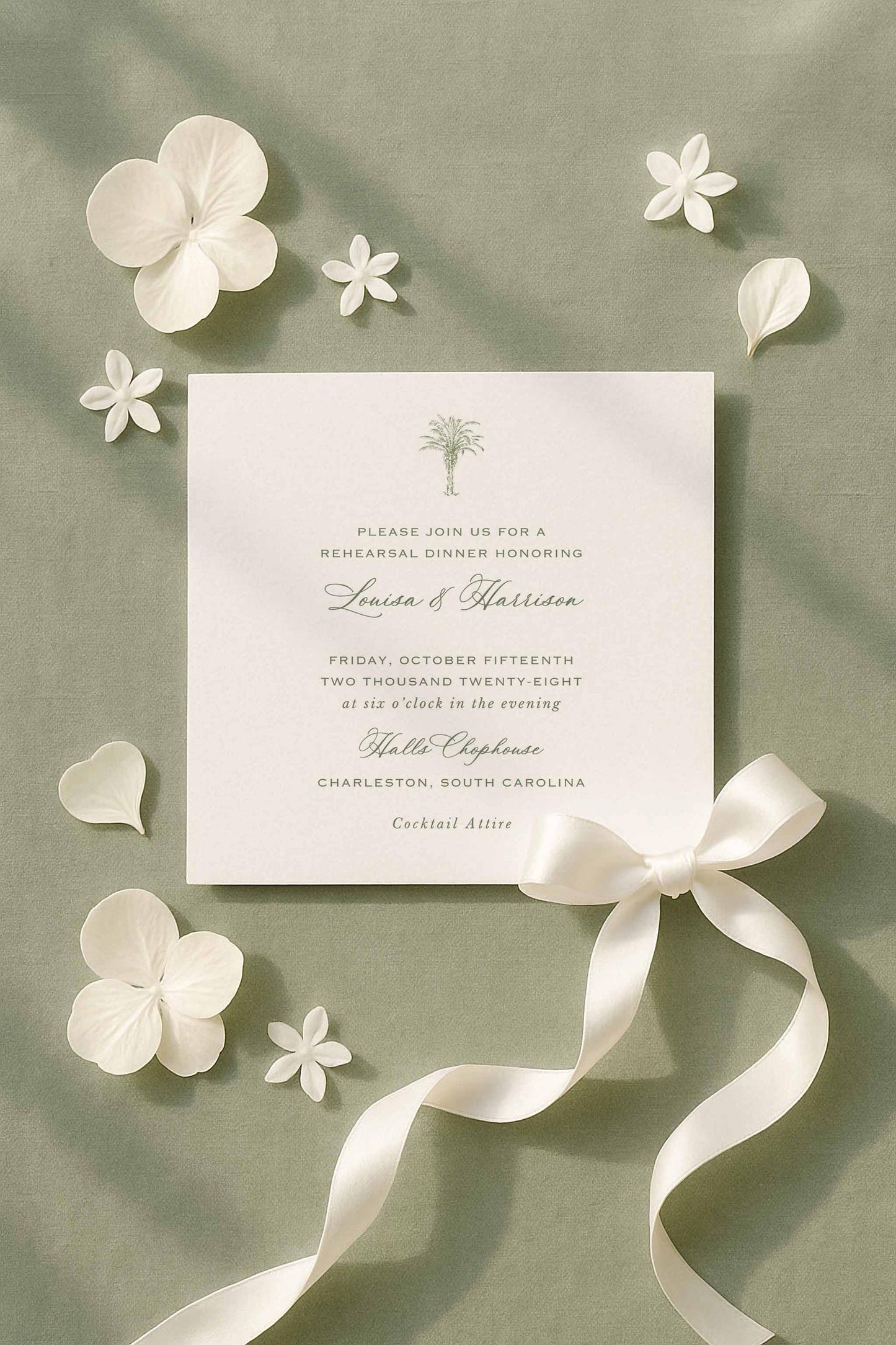 Southern Toile Rehearsal Dinner Invitation