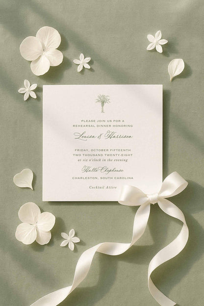 Southern Toile Rehearsal Dinner Invitation