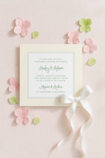 Whimsical Garden Rehearsal Dinner Invitation