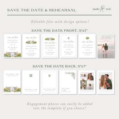 Boone Hall Wedding Template Bundle