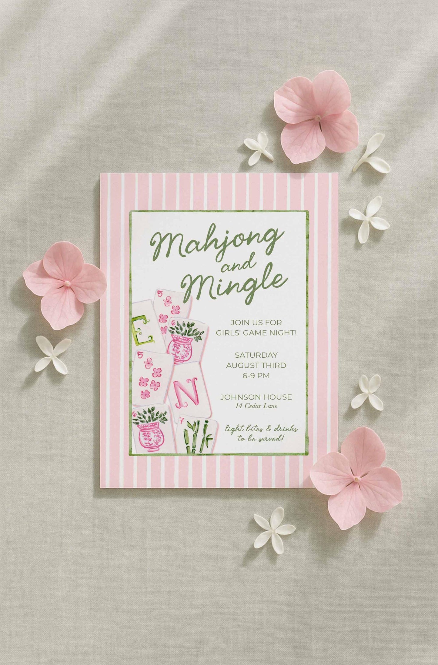 Mahjong Party Invitation Template