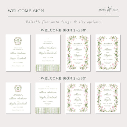Grandmillennial Floral Wedding Template Bundle