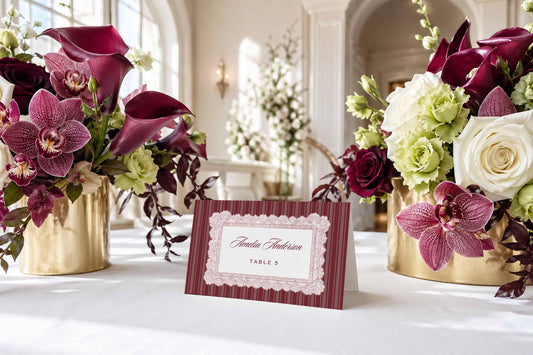 Vintage Lace Wedding Escort Card Template
