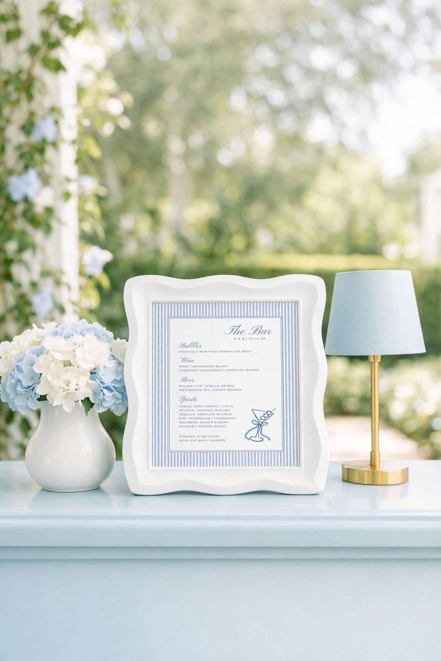 Blue Striped Wedding Template Bundle