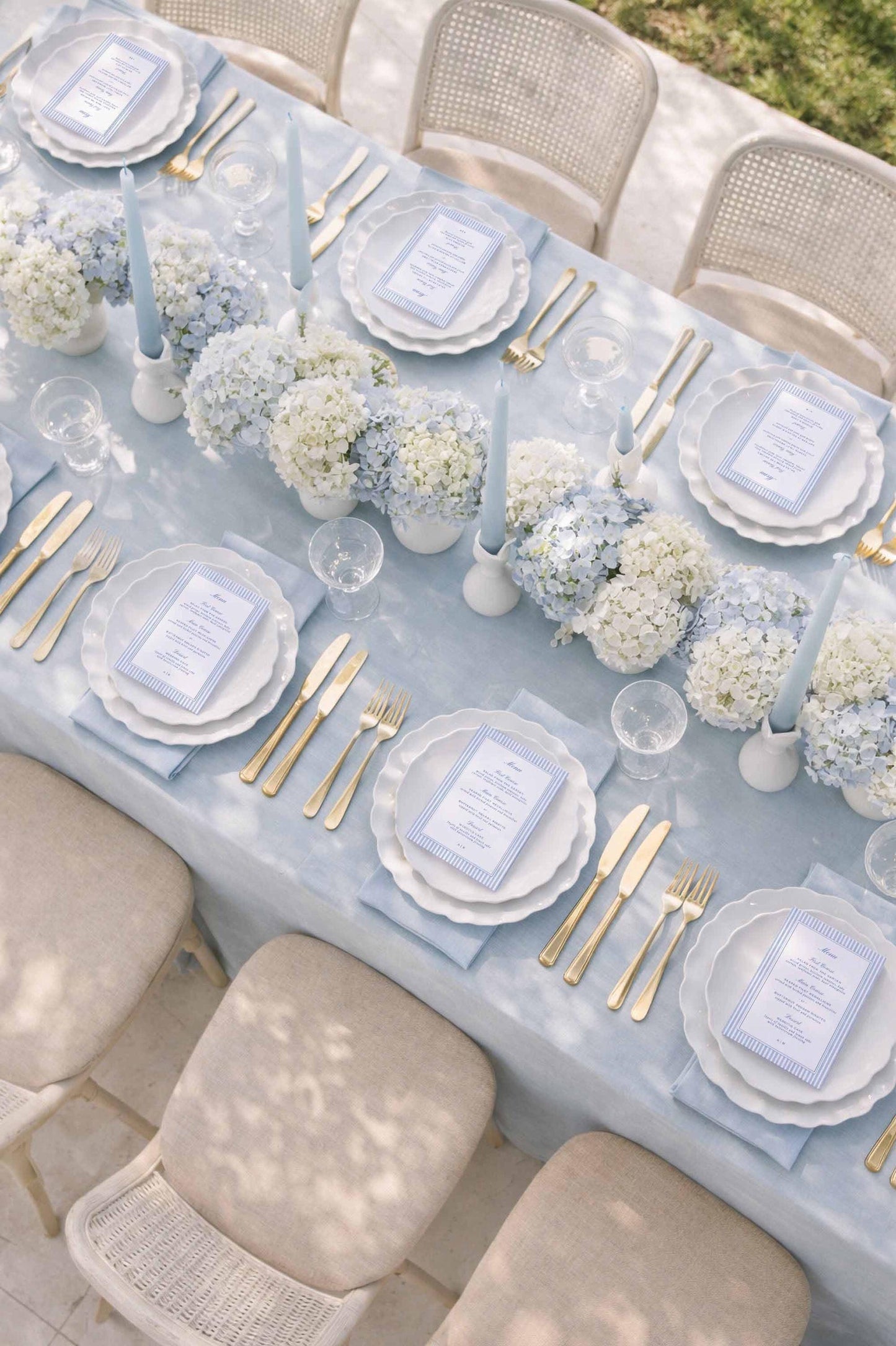 Blue Striped Wedding Template Bundle