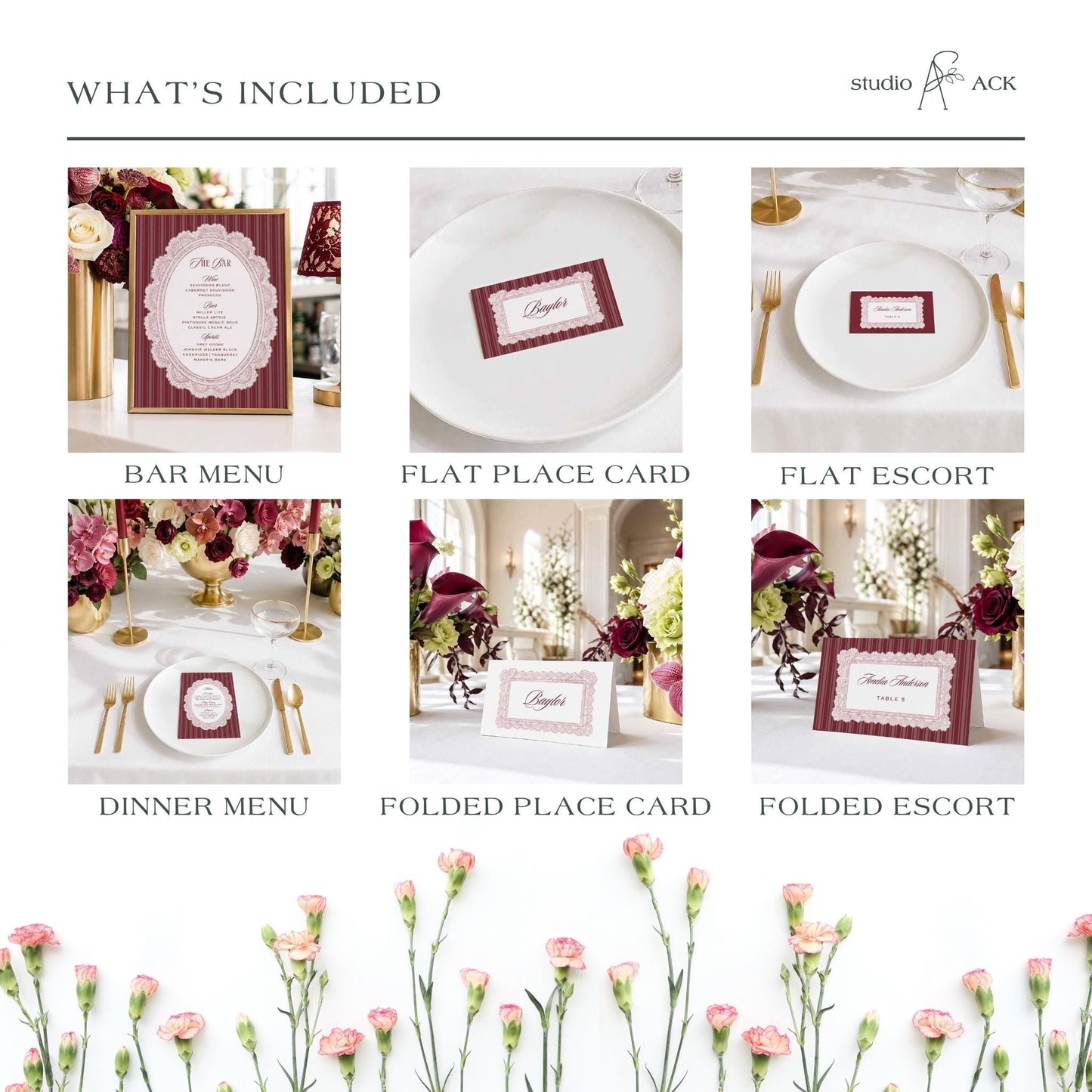 Vintage Lace Wedding Template Bundle