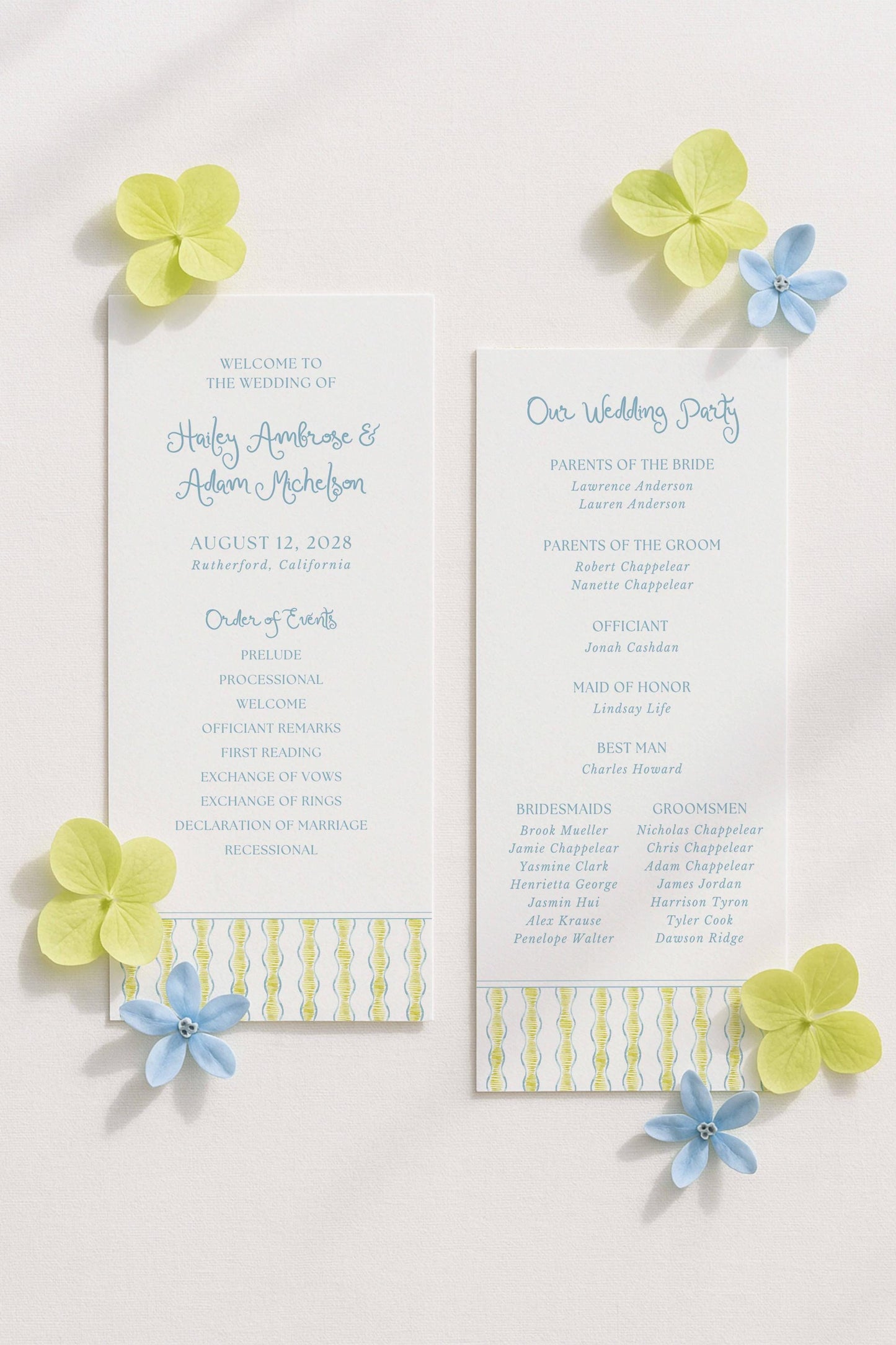 Fun Wavy Wedding Program Template