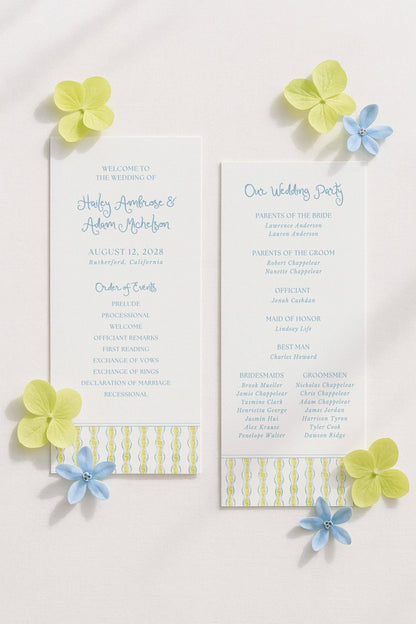Fun Wavy Wedding Program Template