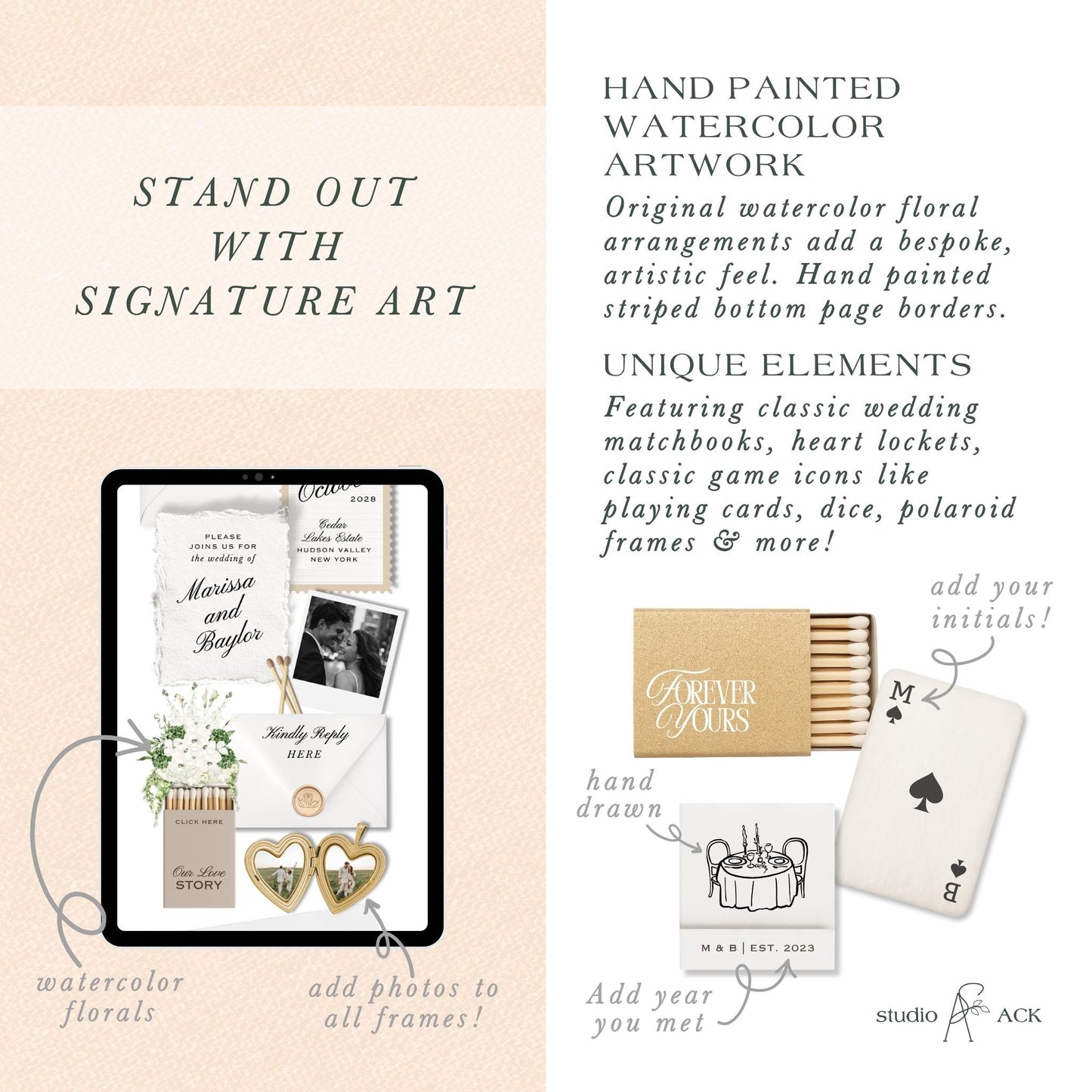 Old Money Striped Wedding Website Template