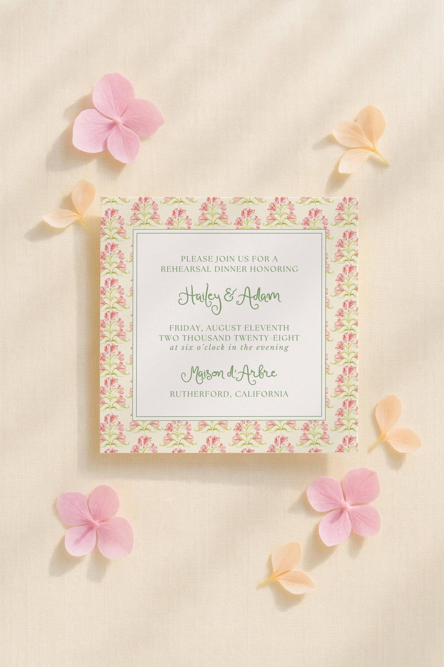 Whimsical Garden Rehearsal Dinner Invitation