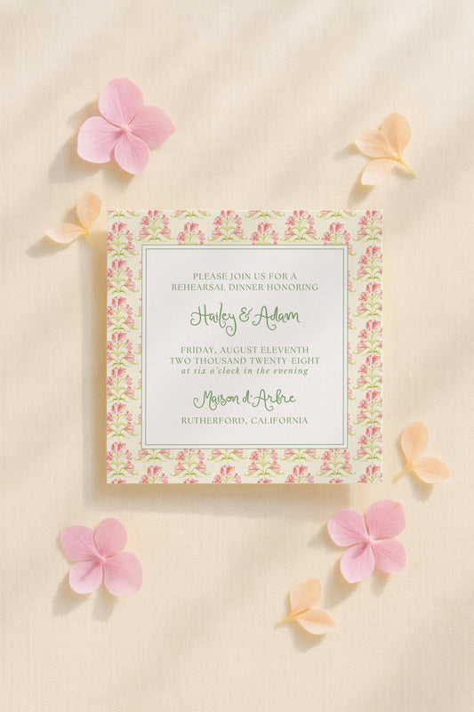 Whimsical Garden Rehearsal Dinner Invitation