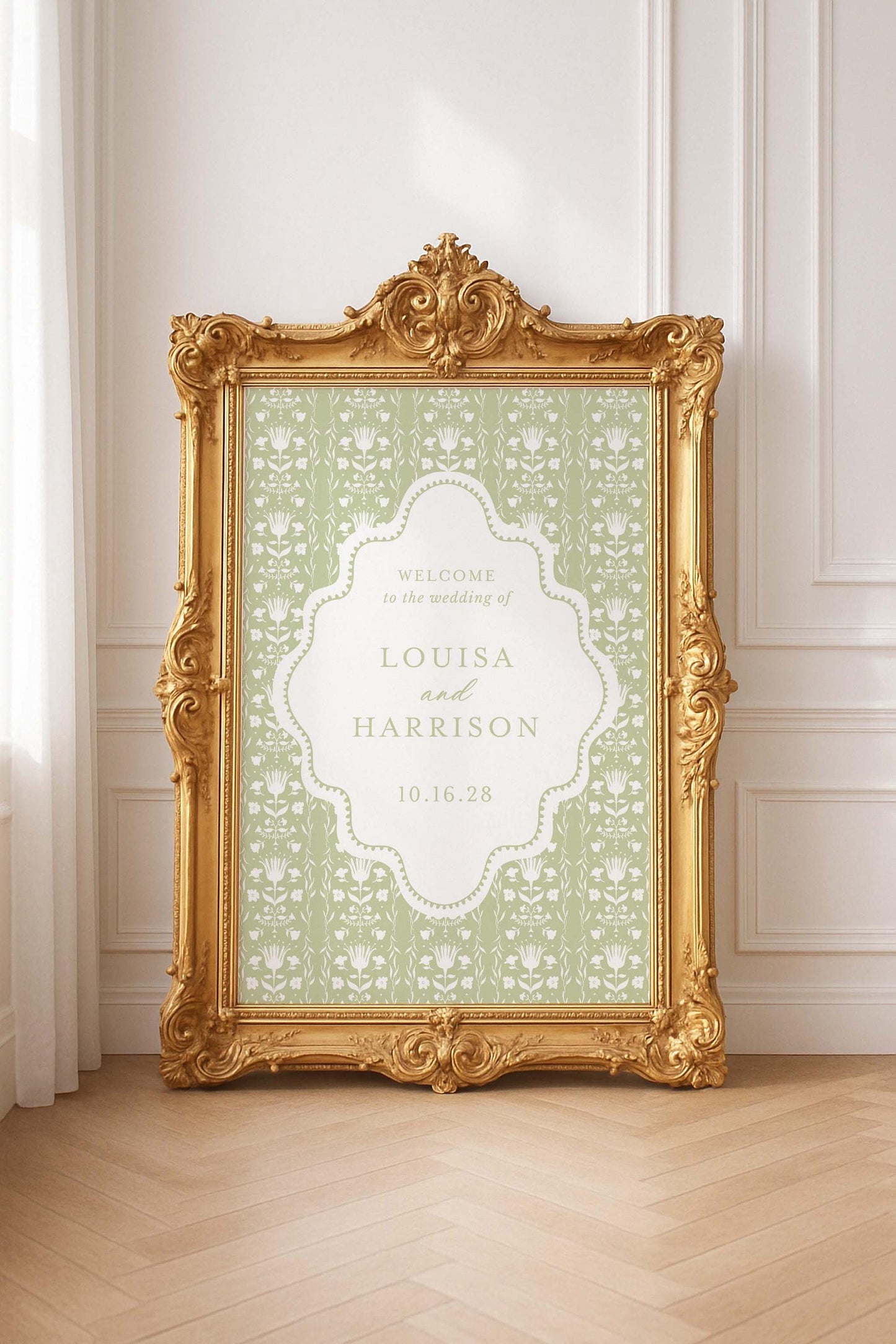Grandmillennial Floral Wedding Welcome Sign Template