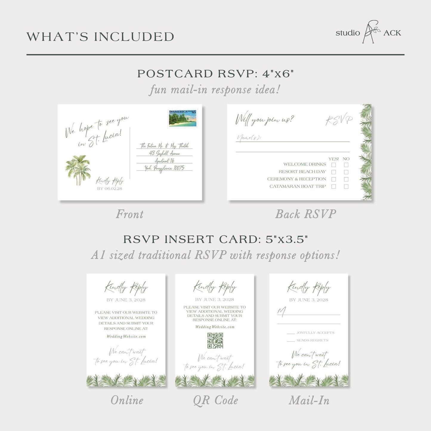 Tropical Wedding Passport Invitation Template
