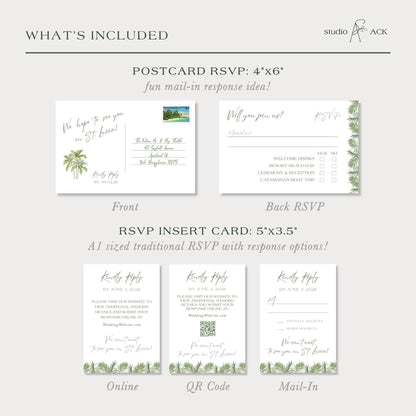 Tropical Wedding Passport Invitation Template
