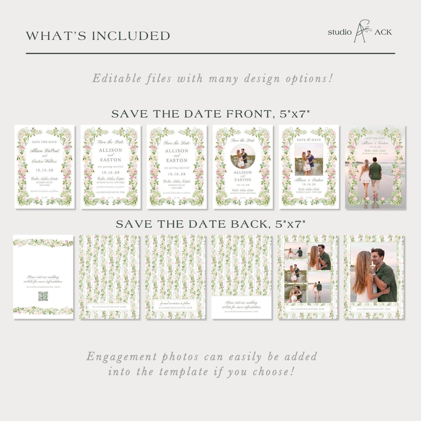 Hand-Painted Floral Save the Date Template