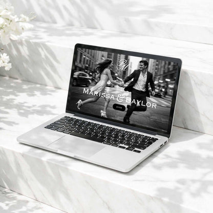 Old Money Striped Wedding Website Template