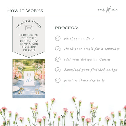 Colorful Floral Wedding Table Number Template
