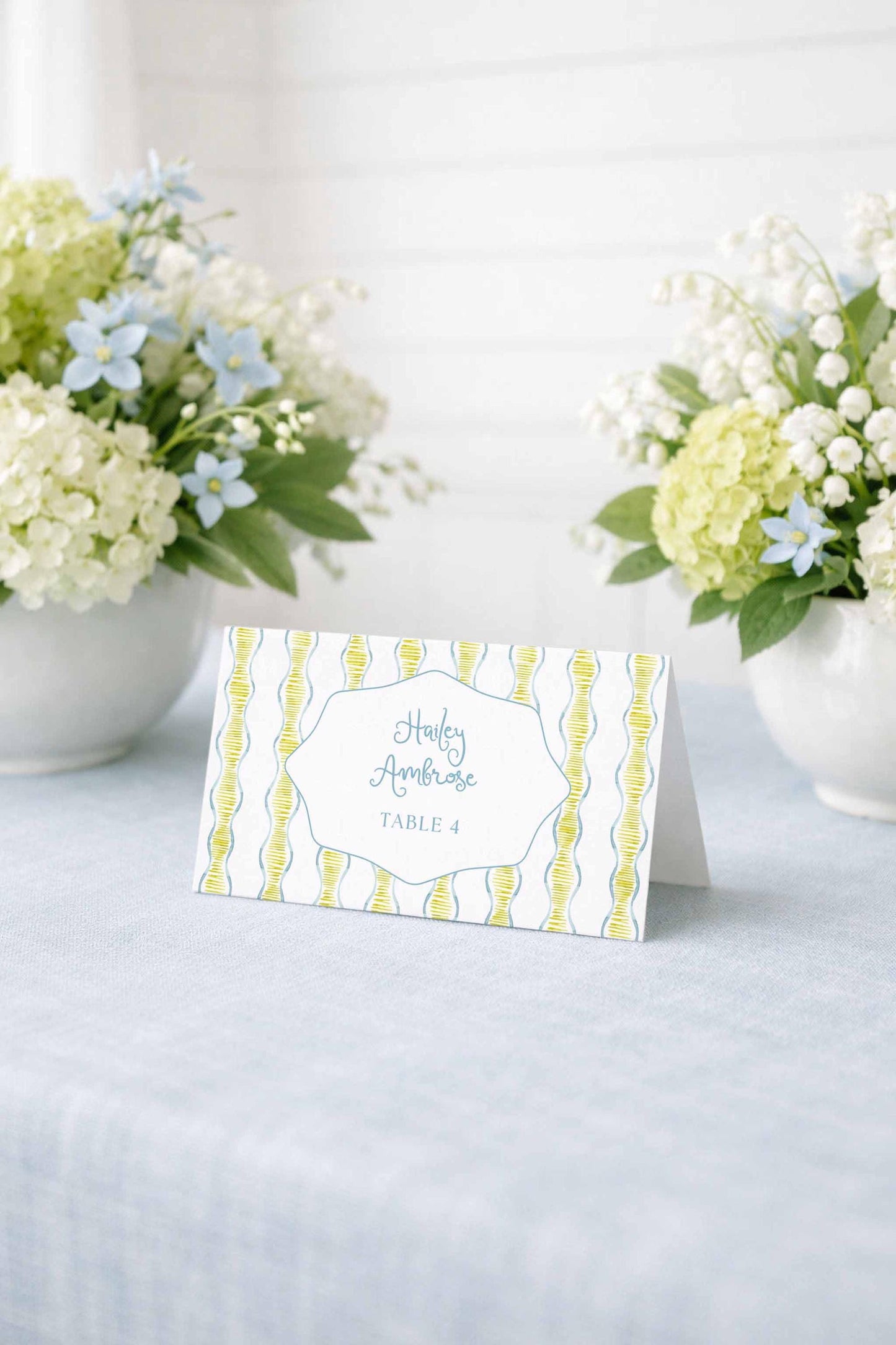 Fun Wavy Wedding Escort Card Template