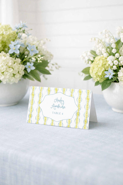 Fun Wavy Wedding Escort Card Template