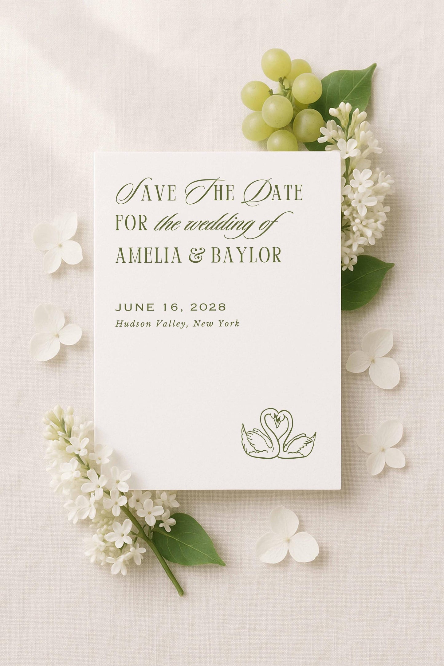 Old Money Striped Save the Date Template
