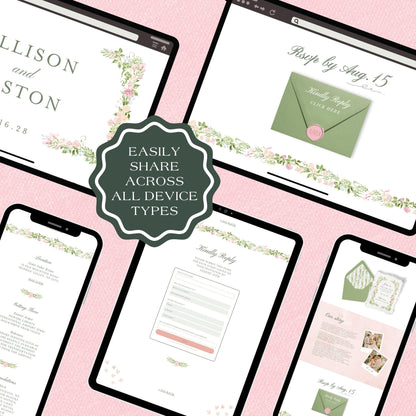 Hand-Painted Floral Wedding Website Template