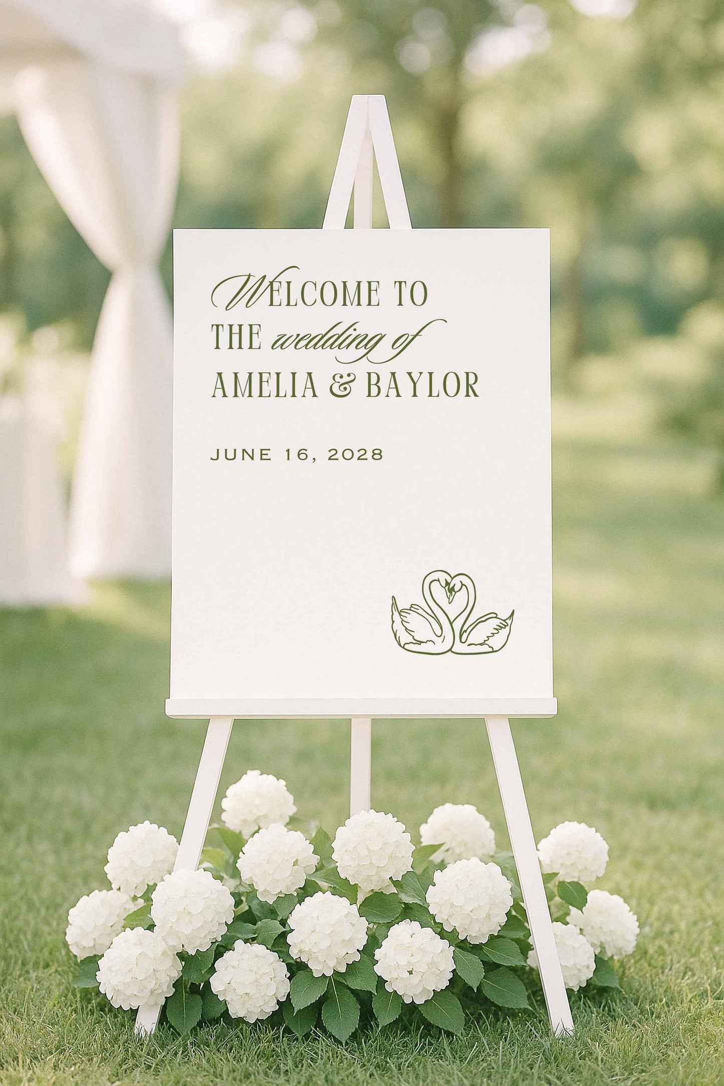 Old Money Striped Wedding Welcome Sign Template