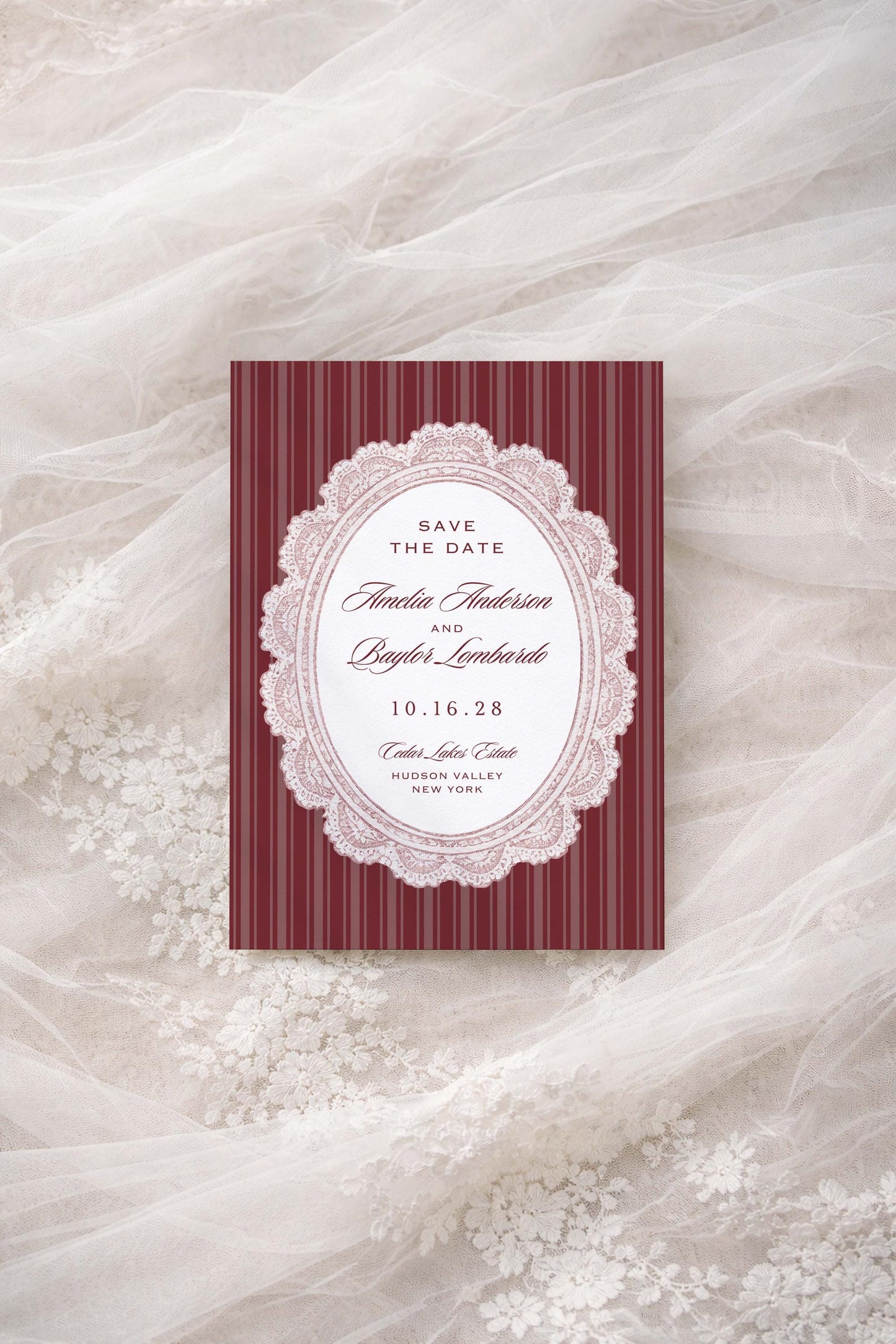 Vintage Lace Save the Date Template