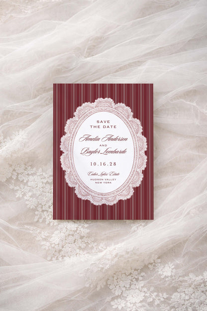 Vintage Lace Save the Date Template