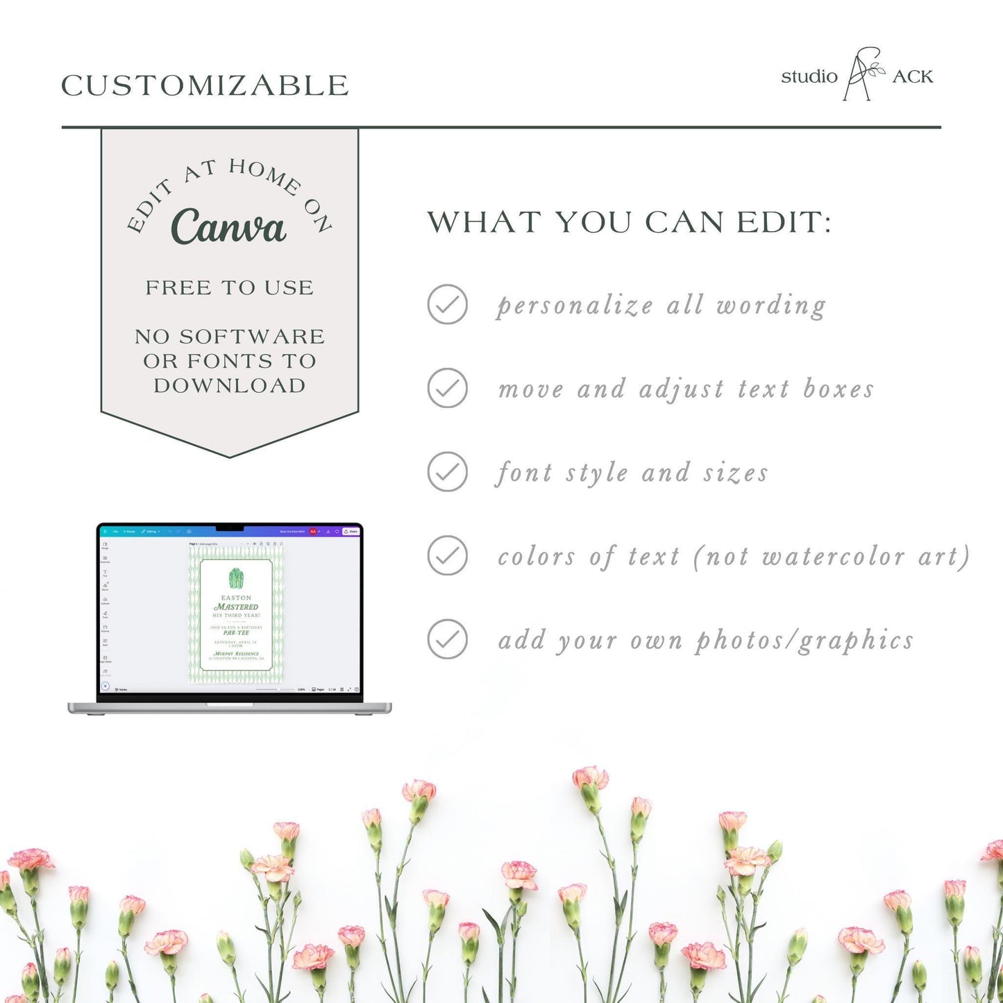 Golf Birthday Invitation Template