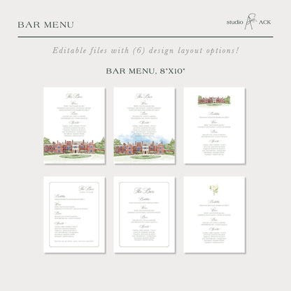 Mansion at Natirar Wedding Template Bundle