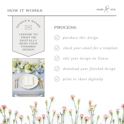 The image is a collage of two images. The top image shows a table setting with a white plate, goldware, and a vase of flowers. The bottom image features a bouquet of pink flowers. The collage does not contain any text.
