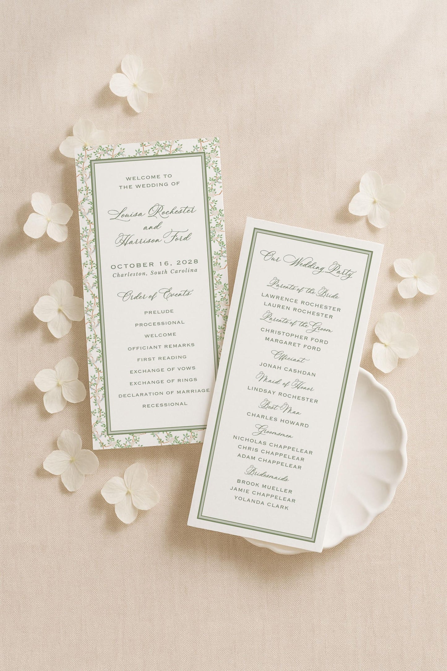 Neutral Chinoiserie Wedding Program Template
