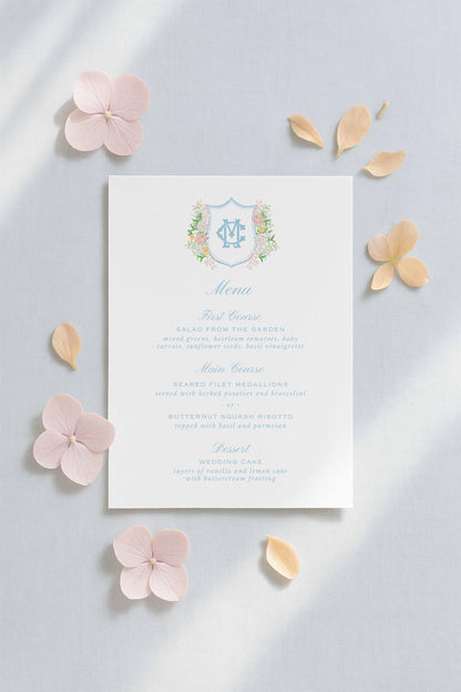 Colorful Floral Wedding Menu Template