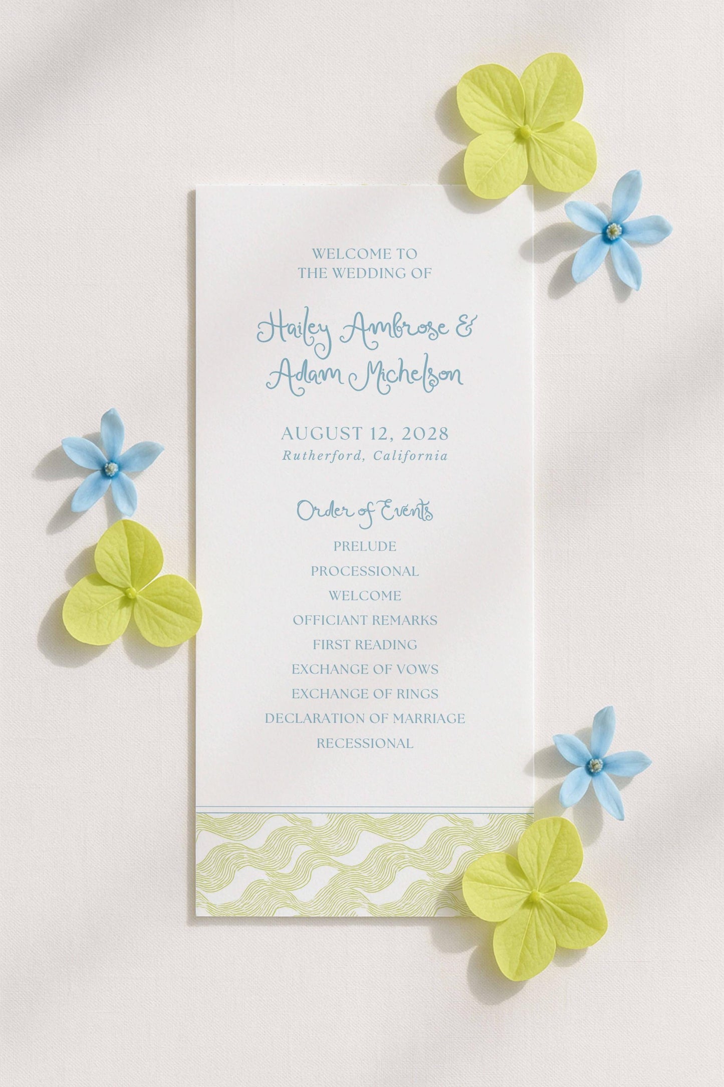 Fun Wavy Wedding Program Template